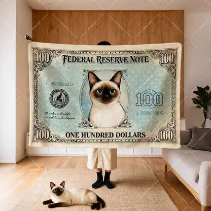 Fat Cat $100 Note Blanket