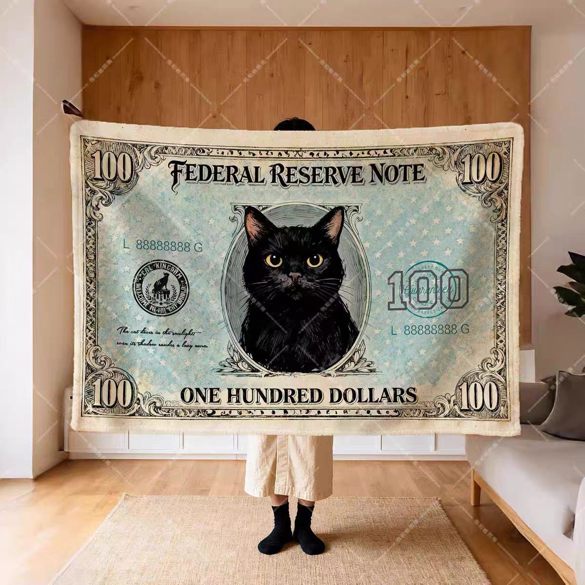 Fat Cat $100 Note Blanket